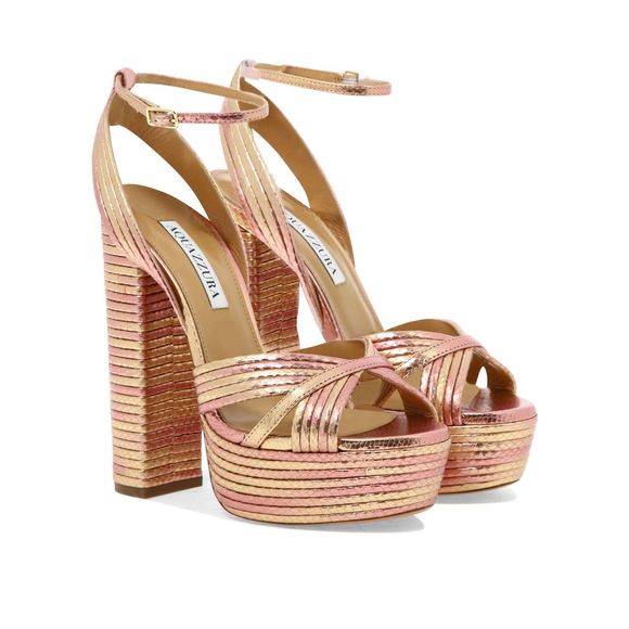 Aquazzura Shoes - Aquazzura
Sundance Snake-Embossed Platform Sandals